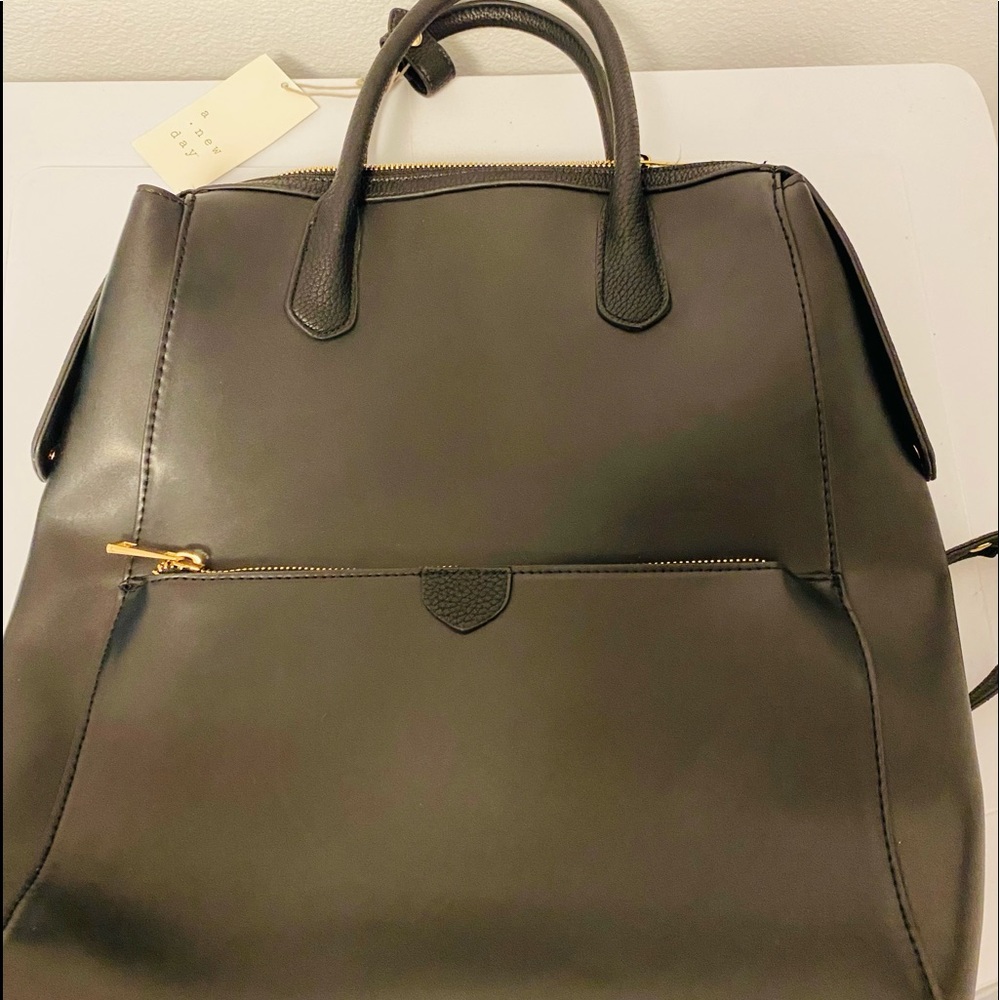 NWT A New Day Target unused black vinyl back/bag